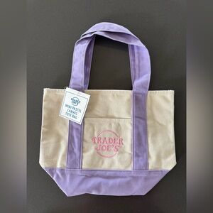 Trader Joe's Mini Pastels Reusable Canvas Tote Bag in Purple*